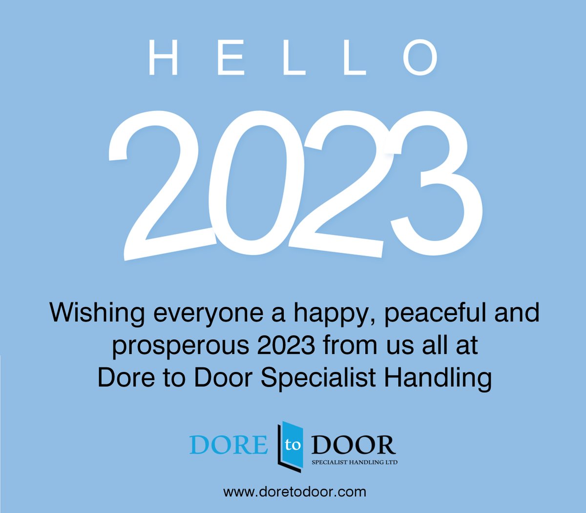 DoreToDoor2018's tweet photo. Wishing everyone a happy, peaceful and prosperous New Year from us all at Dore To Door Specialist Handling.
https://t.co/nIvcX6Lyup
0208 818 6929
#HappyNewYear #newyear2023 https://t.co/xlbhKZqKod