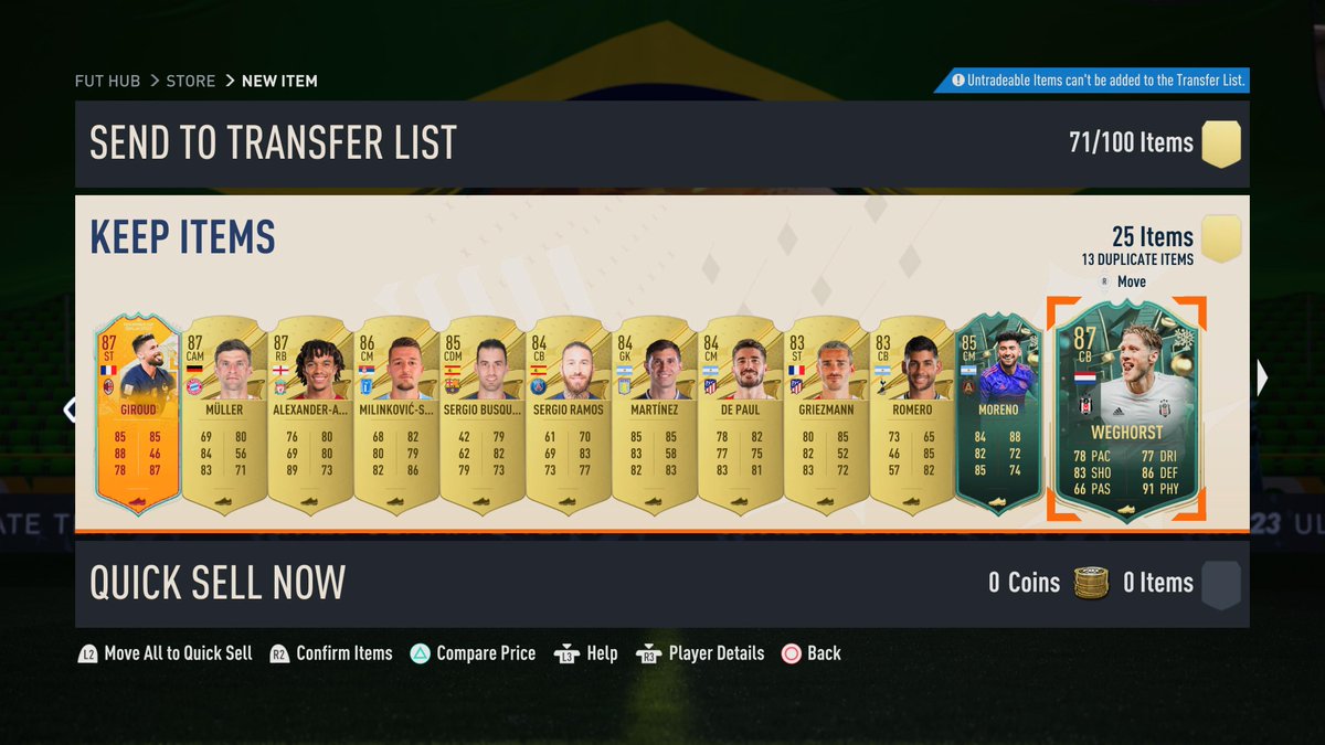 Opened my first 83×25 pack and Im gunna call it a small dub #FUT23  #FIFA23 #FUTChamps #fifaultimateteam #futcards #futleaks