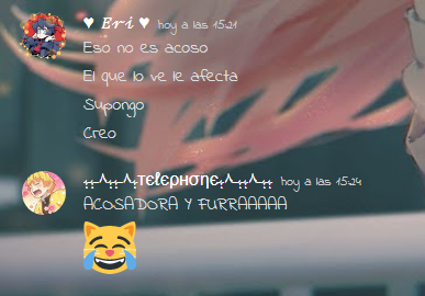 Erika_ChanUwU's tweet photo. Para terminar este año recibo otro daño hacia mi persona por parte de Telephone aqui se le ve que me esta diciendo acosadora y furra sin ninguna razón aparente. https://t.co/0mI9HVGoKF