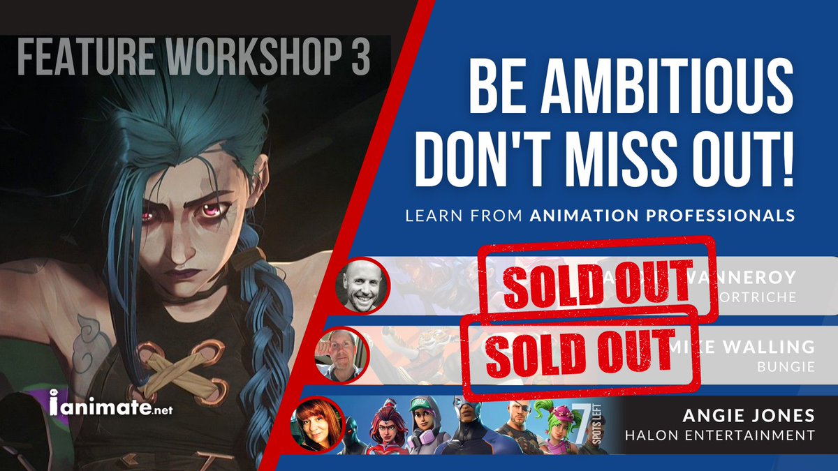 iAnimate's tweet photo. LAST SPOTS! Don't miss your chance ๐ฑ
JOIN the best animation classes at iAnimate. ๐ฃ
https://t.co/27ct9b2pbD
ย #ianimate #animationacademy #createanimation #3dart #movies #artistsoninstagram ย #characteranimation #cganimation https://t.co/UEcNzC7O6Z