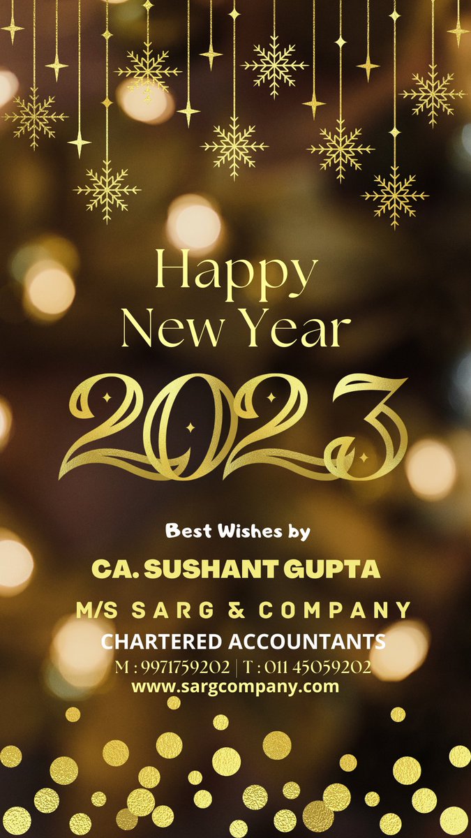 CASushantGupta's tweet photo. Happy New Year 2023 !

@theicai
@CASushantGupta 
@avnindergupta https://t.co/Pki4tanfNe