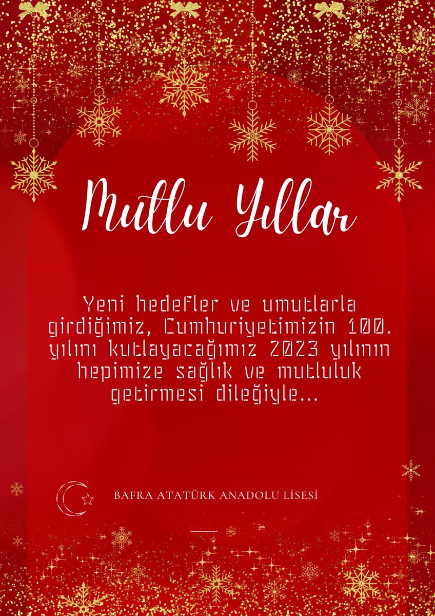 LisesiBafra's tweet photo. Mutlu yıllar
#bafraataturkanadolulisesi https://t.co/OnRZdyXFg4