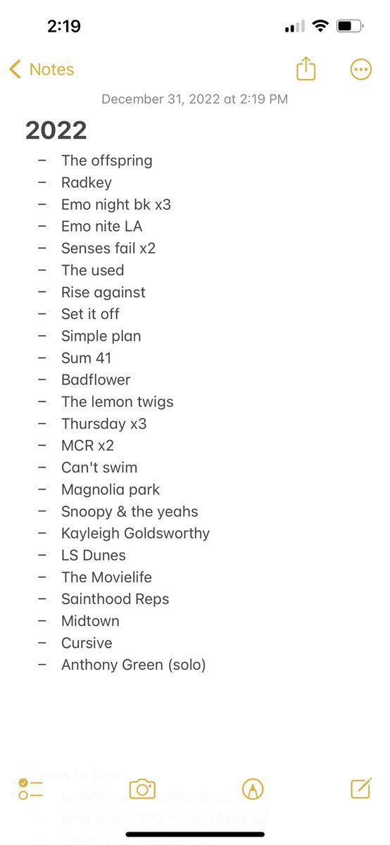 ali_isaia's tweet photo. I had a list like this in 2014 before I had to do, like, "college" and "grad school" and "intern year" but don't worry babes, we're back https://t.co/T20QoRIqFd