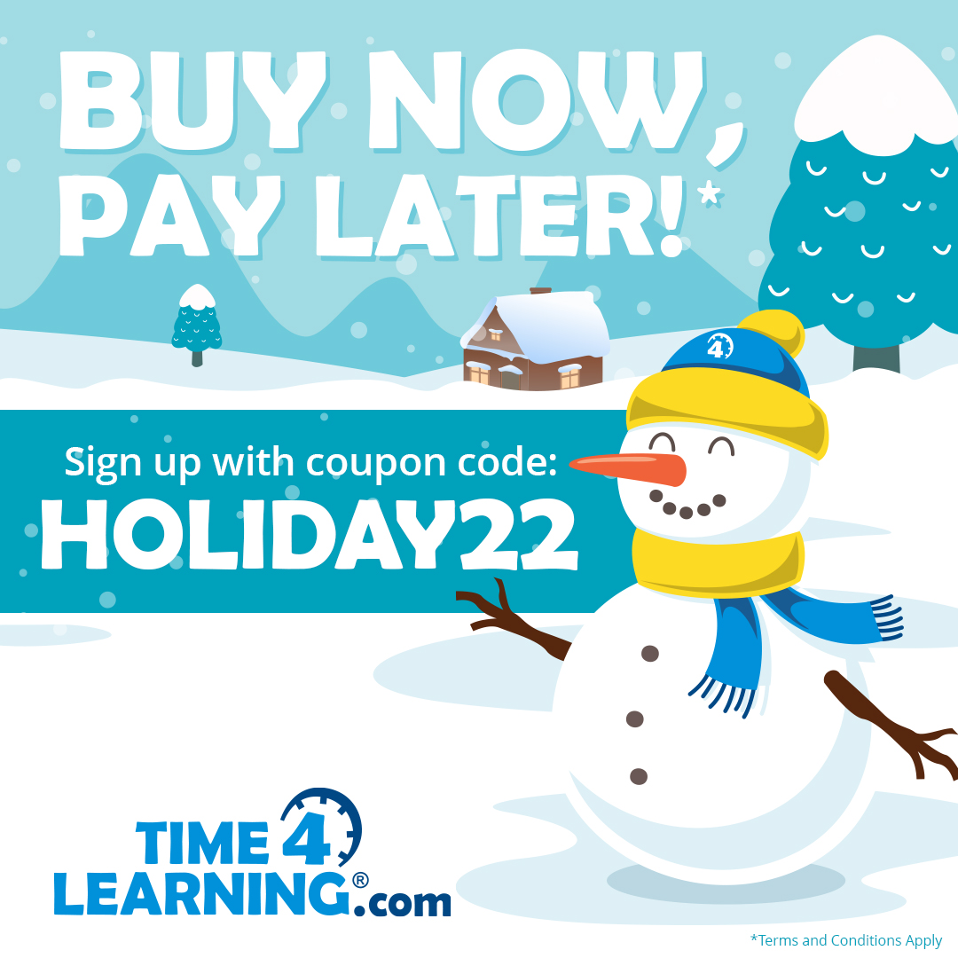 Time4Learning's tweet image. LAST CALL for our buy now, pay later sale! Use code HOLIDAY22 before 11:59 p.m. ET &amp;amp; have no payment due until January! #Time4Learning offers a quality education program to use for #homeschooling or extra support #AfterSchool. *Terms &amp;amp; conditions apply. time4learning.com/?utm_source=Tw…