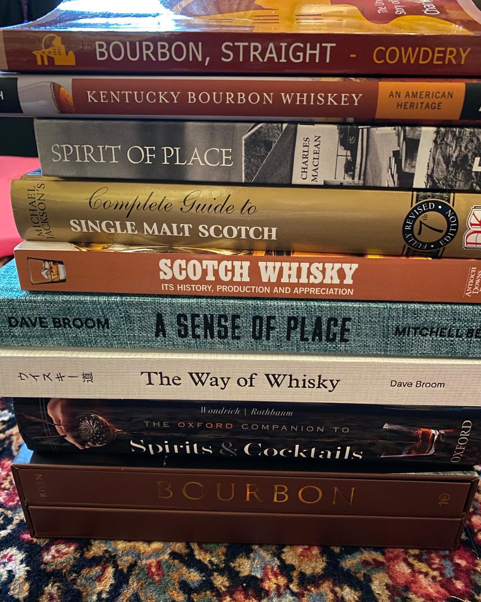 DrinkableGrape's tweet photo. Got some fun books for Christmas and birthday gifts.

If folks are looking for me. I’ll be in a chair reading. .
.
.
#whiskey #whisky #bourbon #gin #tequila #mezcal #rum #wsetglobal #wsetspirits #spiritseducation #wine #wineeducation #napavalleywineacademy #wsetspirits #spirits # https://t.co/7JIMTbKQWT