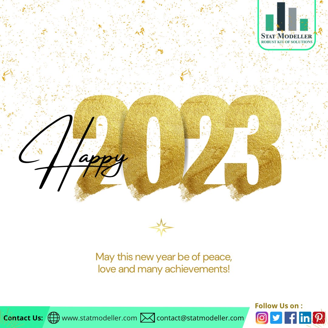 StatModeller's tweet photo. Happy New year!!!!!
 
#GoodBye2022 #statmodeller #datascience #datanalaytics #operationalexcellence #opex #statistic #HappyNewYear 

🌐 : https://t.co/D5AX51P0QX https://t.co/xmRPhqEye6