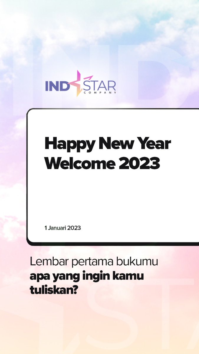 indstar_co's tweet photo. Happy New Year 2023 🎉
.
#HappyNewYear #TahunBaru2023 https://t.co/wey1djSOCh
