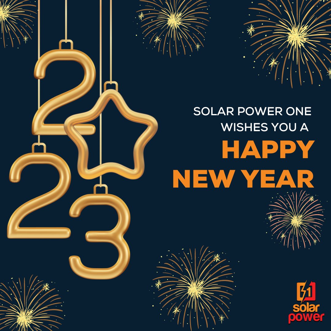 SolarPowerOne1's tweet photo. We wish you a happy new year! May your 2023 be as bright as the sun! ❤️🌞😁

#solarpower #solar #solarenergy #nye #happynewyears #happyholidays https://t.co/VHiYOkxZVq