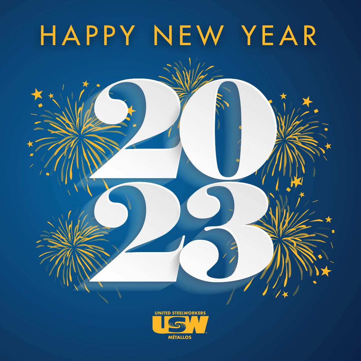 Happy New Year to all Steelworkers and your loved ones 🎉💙

Wishing you a happy and safe 2023!

#USW #UnitedSteeelworkers #Solidarity #1U
