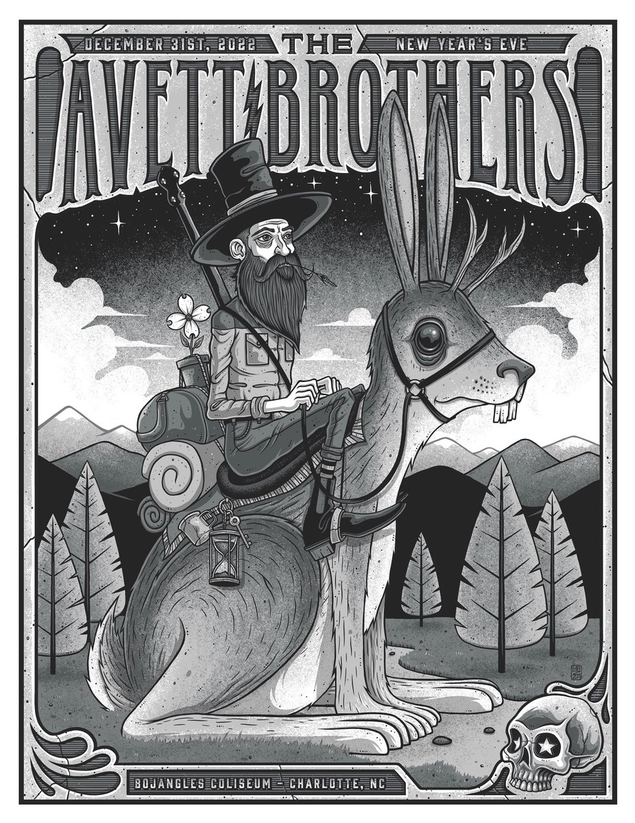 theavettbros's tweet photo. Charlotte, NC! Poster for #AvettNYE @TheBOplex is by @MazzaArt. Limit 1 poster/person. Event tee by Herbie Abernethy @ValientThorr.
Doors: 7pm
#ValientThorr: 8:30pm
The Avett Brothers: 10pm
Limited tickets remain: https://t.co/QSvmWiHj0j https://t.co/yQuKkFbvhs