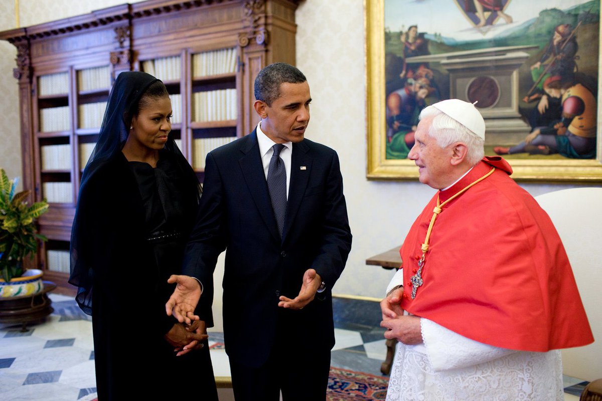 aksmmedia's tweet photo. Former Pope Benedict peacefully passed away on Dec. 31st  after his successor, Pope Francis, announced he was “very sick.”
(Official White House Photo by Pete Souza) https://t.co/rEY72k0xvZ