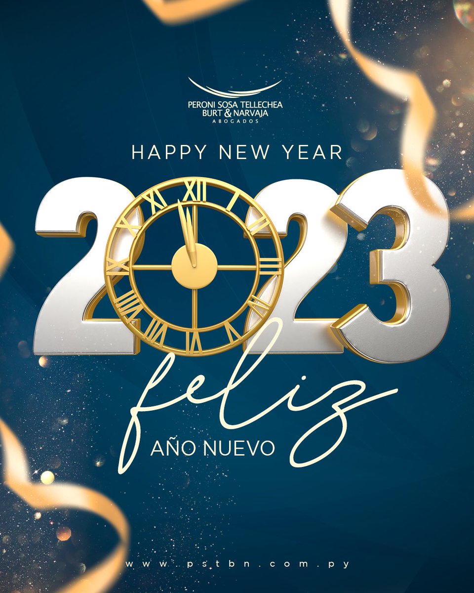 PSTBNLawFirm's tweet photo. ¡𝐅𝐞𝐥𝐢𝐳 𝐀𝐧̃𝐨 𝐍𝐮𝐞𝐯𝐨 𝟐𝟎𝟐𝟑! 🥂 
—
¡Happy New Year 2023! 🥂 https://t.co/PRGodEg8ef
