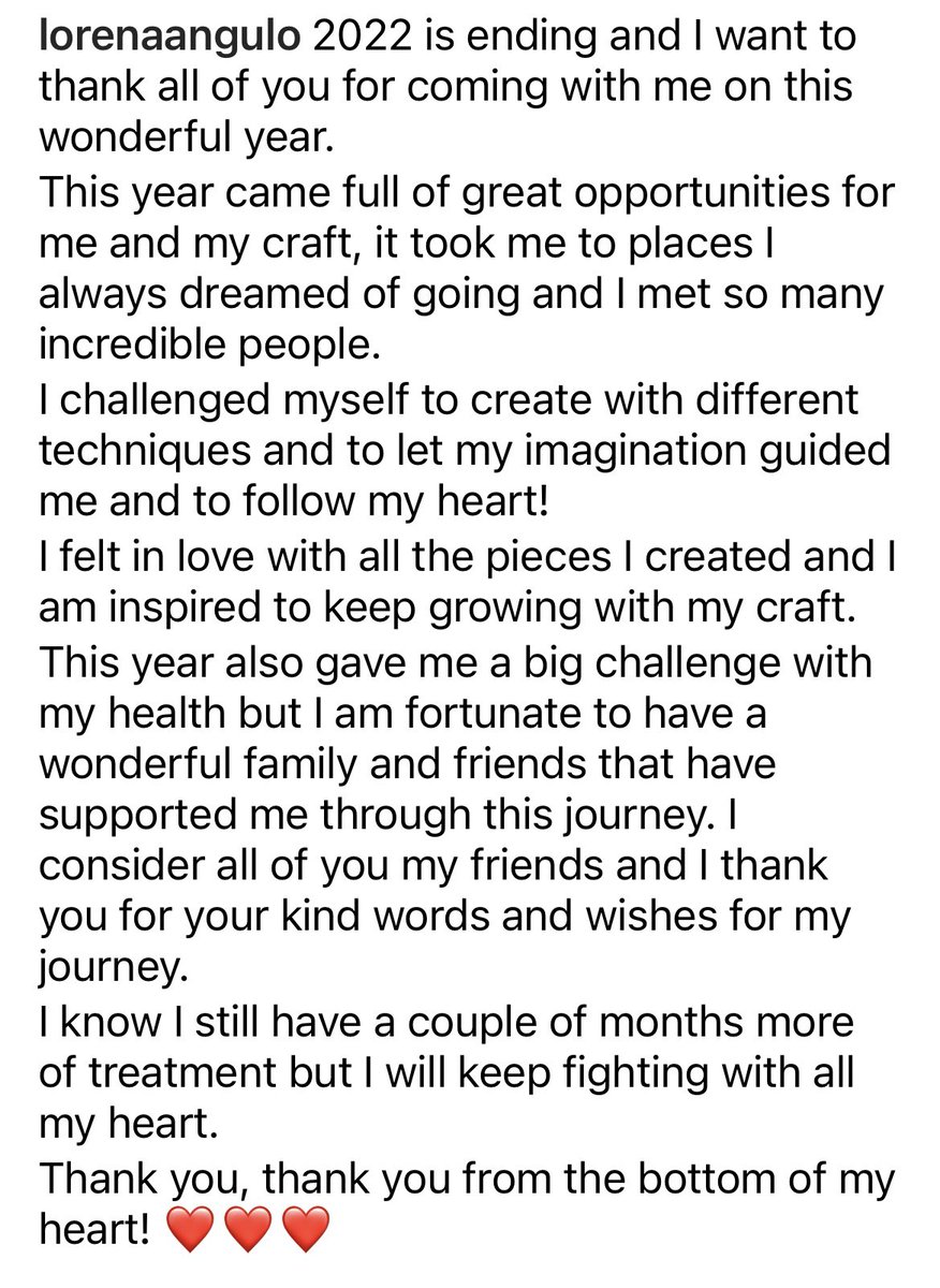 LorenaAngulo's tweet image. 2022 is ending and I want to thank all of you for coming with me on this wonderful year.
This year came full of great opportunities for me and my craft, it took me to places I always dreamed of going and I met so many incredible people.