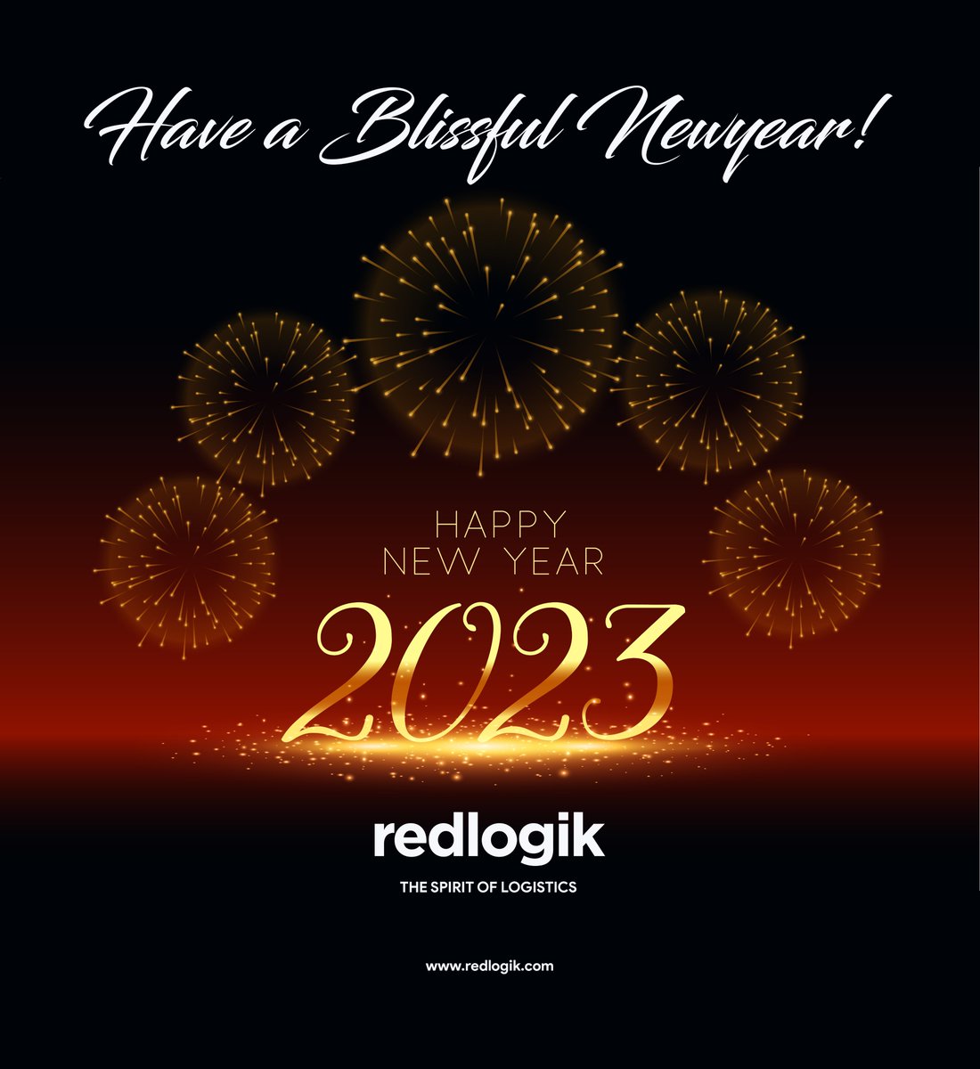 adminRedlogik's tweet photo. Don’t live the same year many times and call it a life. Write in your heart that every day is the best day of the year. REDLOGIK wishes all of you a blissful and successful NEW YEAR 2023!
 #HappyNewYear  #prosperity #happiness #peace 
 #DigitalLogistics  #Redlogik #qatar https://t.co/RYNnWu7tnI