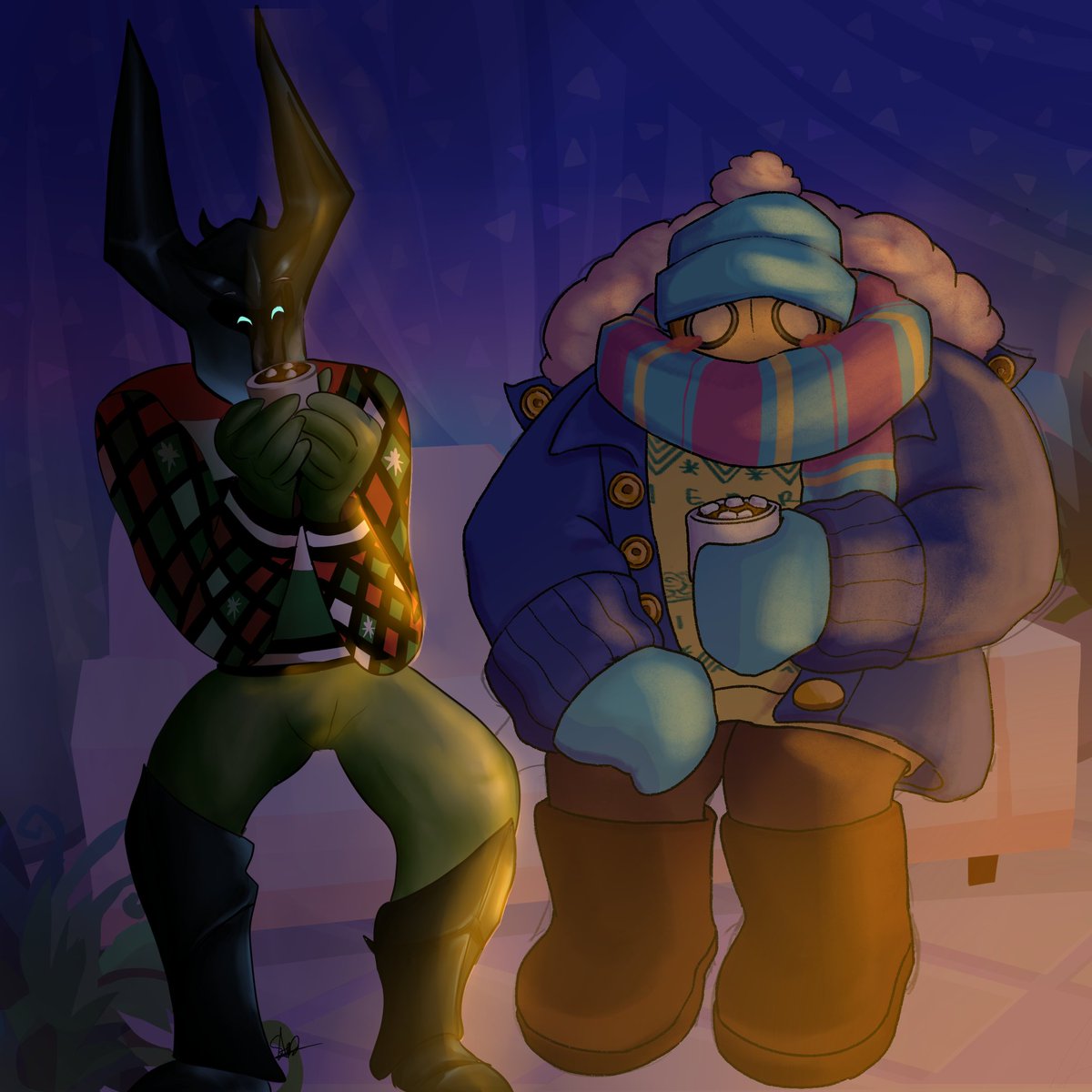 MerryRiftmas's tweet photo. As the night grows dark Mordekaiser joins the party. The two giants wait quietly by the fire, exchanging few words as they sip their toasty warm drinks.

🎨 @starfyre13 https://t.co/kolqbVwtAQ