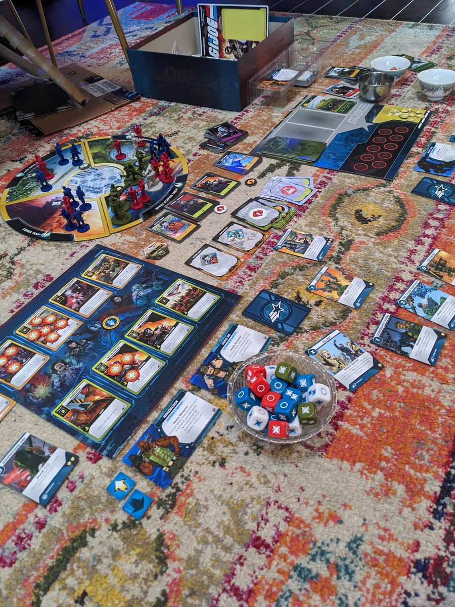 caesarmoo's tweet photo. We spread out our @PlayRenegade #GIJoe Mission Critical game to learn how to play. It is brutal but fun. We were wrecked in our learning attempts, but enjoyed the process!

Looking forward to more runs at this Mission Critical and introducing to others. https://t.co/UDvw3CDqR3