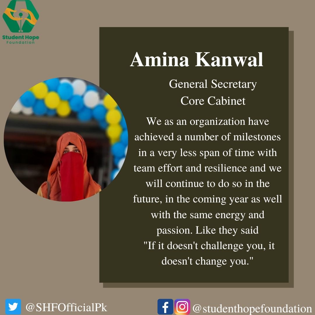 SHFOfficialPK's tweet photo. General Secretary Miss Amina Kanwal wishing you Happy New Year 2023 π
#bringinghopetothehopeless #Studenthopefoundation #SHFians https://t.co/rw5JN12TL1