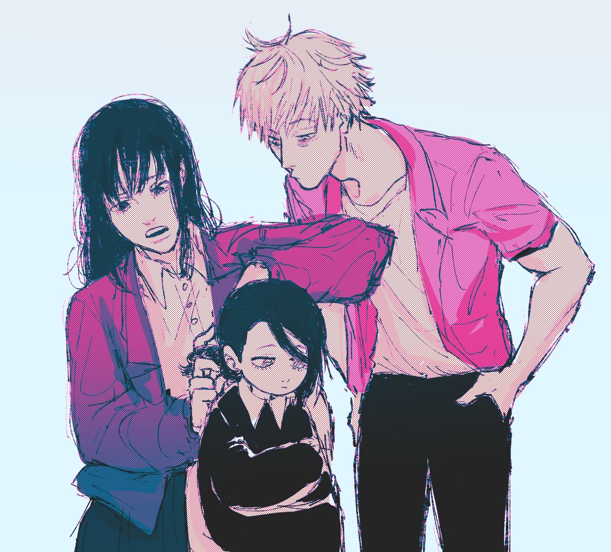 Vulynpeculae's tweet image. my friend had this idea of Asa braiding Nayutas hair and I ..

#チェンソーマン #asaden