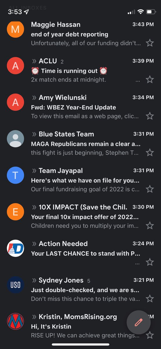stephengeer's tweet photo. I wonder if I’ll get more fundraising emails before the end of 2022. I sure hope so! https://t.co/jyjzV7t4DM