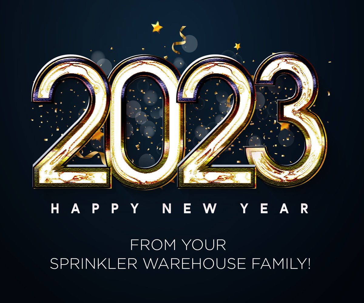 Happy New Years to all our Sprinkler Warehouse family! We wish you a wonderful end to 2022 and a bright beginning to 2023! 🥳