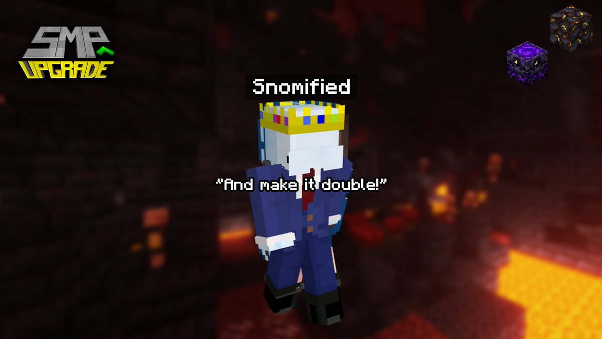 SMPUpgrade's tweet image. And for the second half of the duo, please welcome @Snomifried! #SMPUpgrade