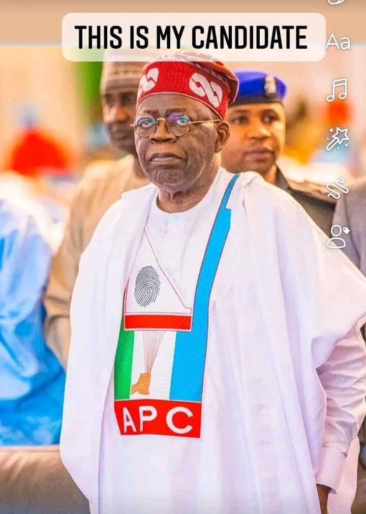 Who will your candidate be in 2023? 

....if Tinubu is your candidate, reply with your likes, tweets and retweet.