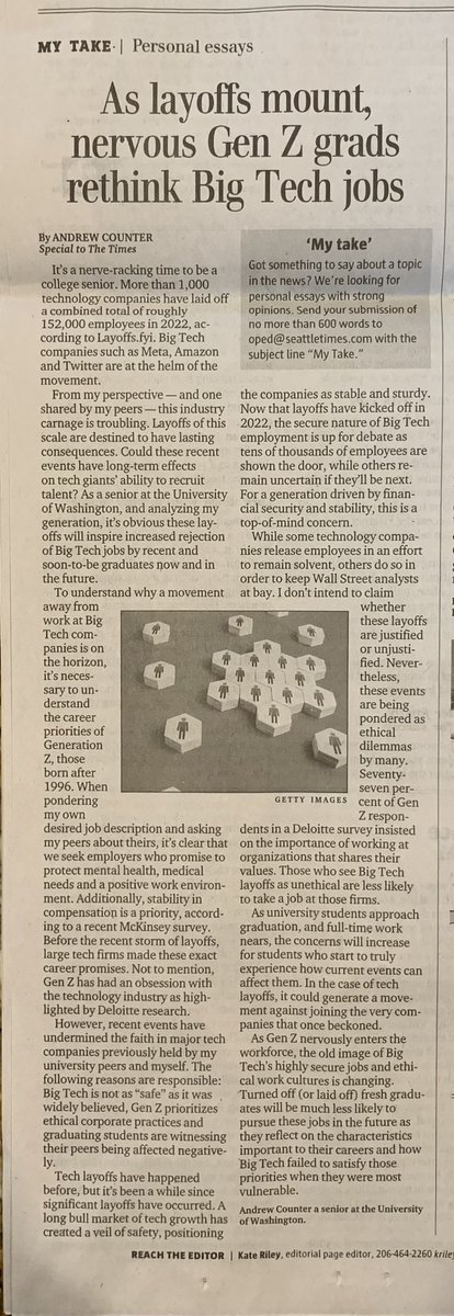 AndrewCounterr's tweet photo. Made it in the @seattletimes this morning! https://t.co/l5he4HAmor