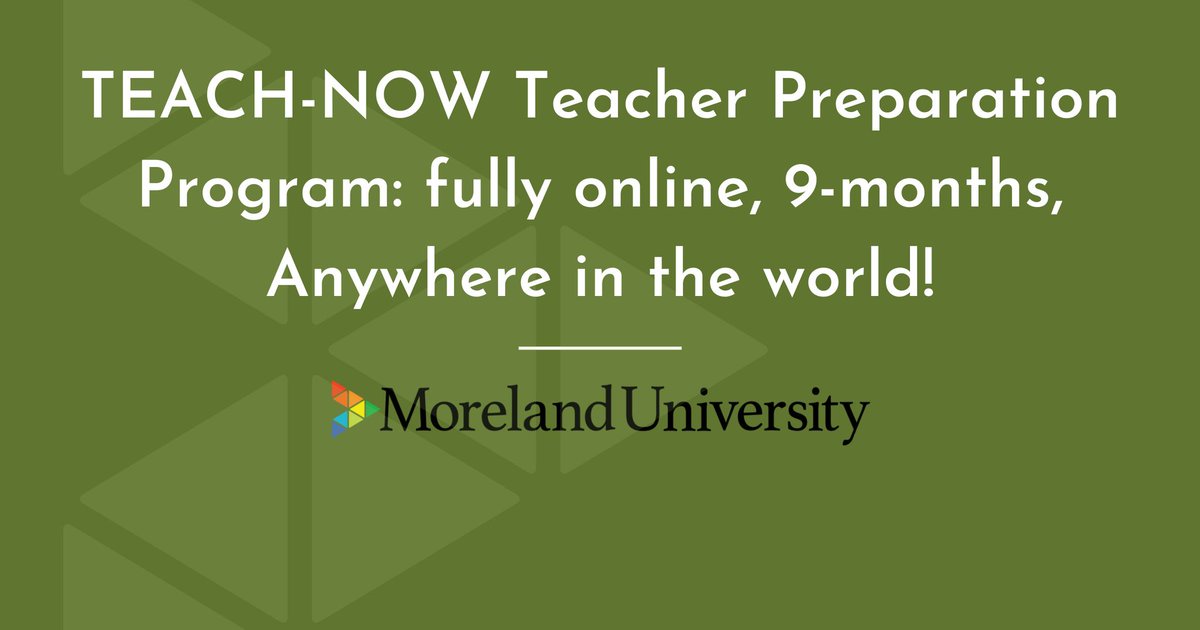 Moreland University’s teacher prep program is entirely online with the flexibility of asynchronous learning and the community connection of synchronous virtual classes. Join our network of support! #teacherprep #onlineteachercertification #teachersmatter