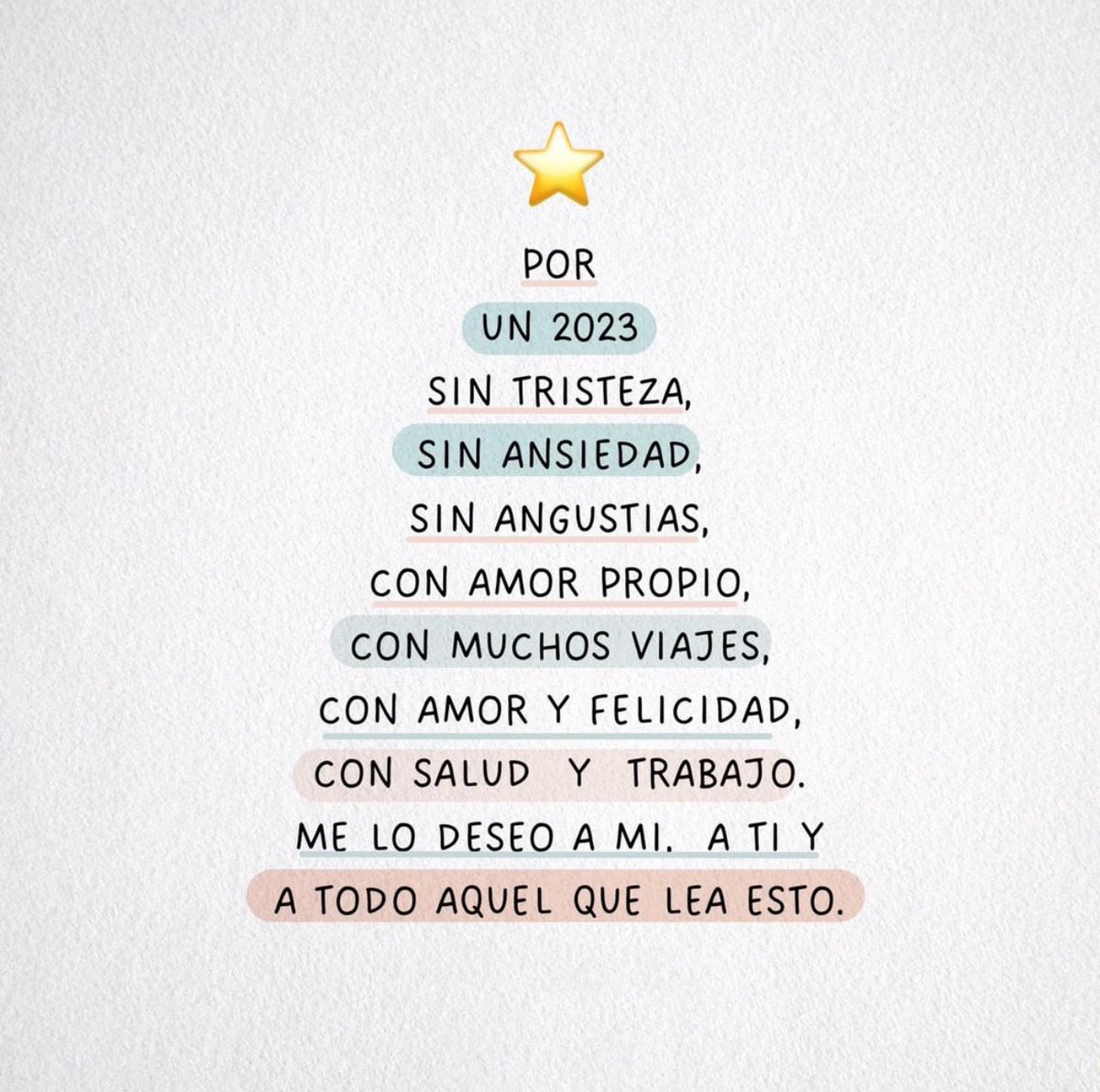 Twee_ty_'s tweet photo. Por un 2023 con amor y felicidad 💗con salud y trabajo, sin tristezas y angustias, con amor propio y muchos viajes 😉
Me lo deseo a mi, a ti y a todo aquel que lea esto #feliz2023 #felizañonuevo https://t.co/O9y76McD3y