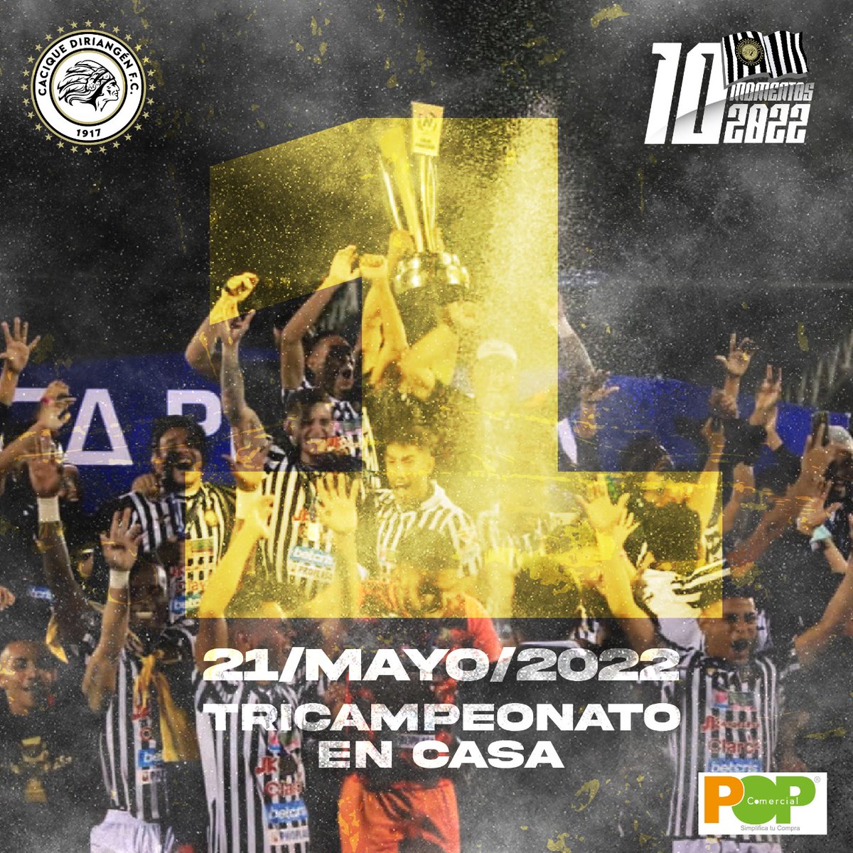 Diriangen_FC's tweet photo. 😍 ¡EL MOMENTO NÚMERO 1 DEL AÑO!
No podía ser otro. El 21 de mayo nos coronamos, en tanda de penales, como tricampeones en el #CL2022.
🏆 De esa forma nos ratificamos como el equipo más ganador de Nicaragua con 30 títulos nacionales 🌟.
#VamosCaciques https://t.co/Wbdte4tqlx