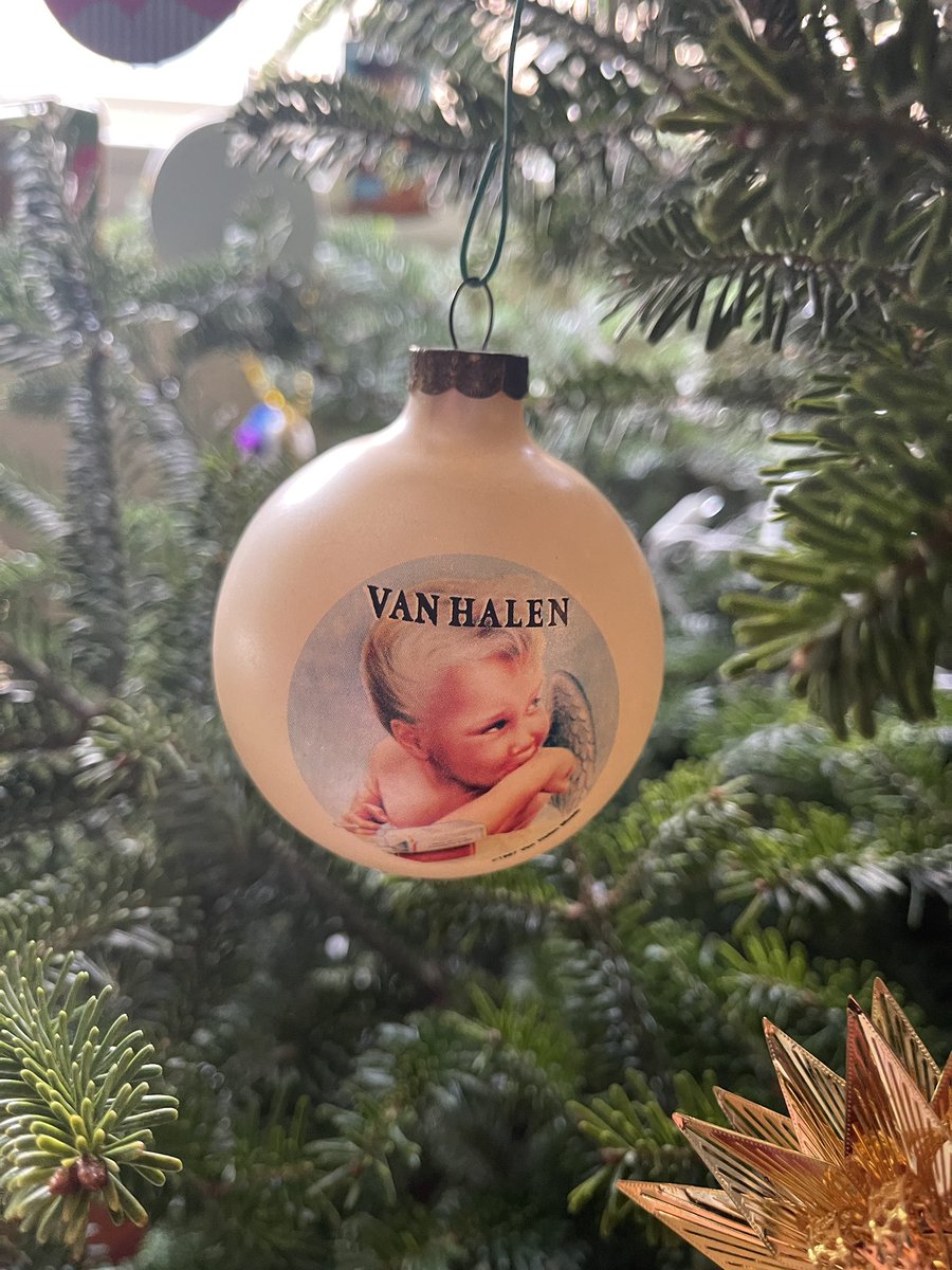 My favorite Christmas ornament that I’ve had for many many years became a casualty of one of the cats overnight, one day before being put away for another year. After A LOT of profanity the tree is now down &amp; outside. RIP ‘1984 Smoking Angel Baby.’ #mightaswelljump #effingcat