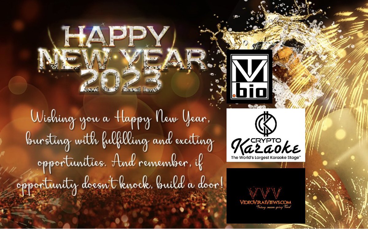 Crypto Karaoke (@crypto_karaoke_) on Twitter photo Wishing you a #HappyNewYear, bursting with fulfilling and exciting opportunities. And remember, if opportunity doesn’t knock, build a door! <a href="/TVMBio/">TVM.Bio® Medical Clinic - FREE Medical ID Card</a> <a href="/Crypto_Karaoke_/">Crypto Karaoke</a> <a href="/VideoViralViews/">VideoViralViews.com</a> #Welcome2023 #GoodBye2022 #HappyNewYear2023 # Wishing you a #HappyNewYear, bursting with fulfilling and exciting opportunities. And remember, if opportunity doesn’t knock, build a door! <a href="/TVMBio/">TVM.Bio® Medical Clinic - FREE Medical ID Card</a> <a href="/Crypto_Karaoke_/">Crypto Karaoke</a> <a href="/VideoViralViews/">VideoViralViews.com</a> #Welcome2023 #GoodBye2022 #HappyNewYear2023 #