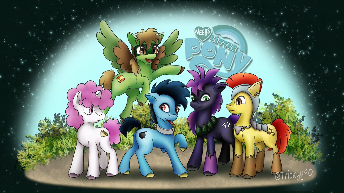 Trickyy90's tweet photo. More fan art 😊🎨

The Neebs Little Ponies were one of the first fan arts I did (I'll post the original in comments) 
I drew them again 7 months later and I love how it turned out!

HAPPY NEW YEAR!!

@AdahopAda @NeebsOfficial @JonnyEthco @Thick44Official @SimonSandwiches 

🌎✌️ https://t.co/JWQ4CDcQZo