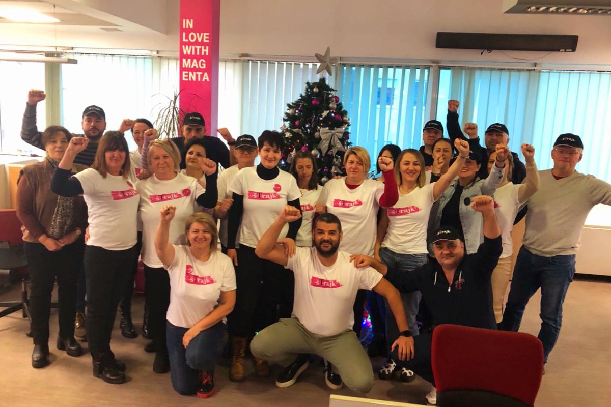 UnionTelekomMNE's tweet photo. Dear colleagues and citizens, we wish you and your loved ones a Happy New Year 2023 and that you spend it in love, health and progress.  🎉🥂 Colleagues, we are moving forward until our legitimate demands are met!  ✊✊✊

 #strike #NewYear @CTelekom @deutschetelekom #montenegro https://t.co/JNunspGJe3