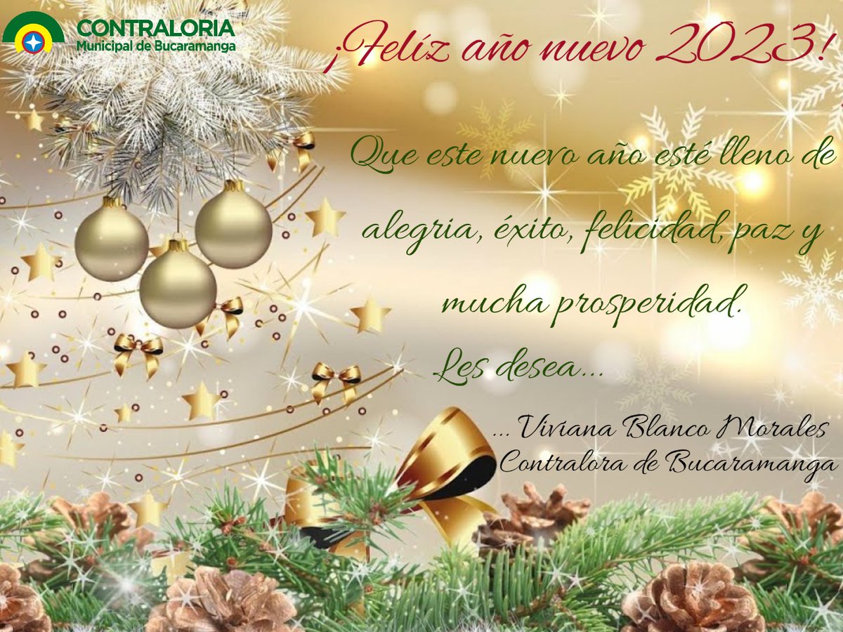 ¡Que la alegría, la salud, la paz y la unidad nos acompañen en el año nuevo!

¡Feliz Año Nuevo 2023, les desea la <a href="/ContraloriaBga/">ContraloríaBga</a>!