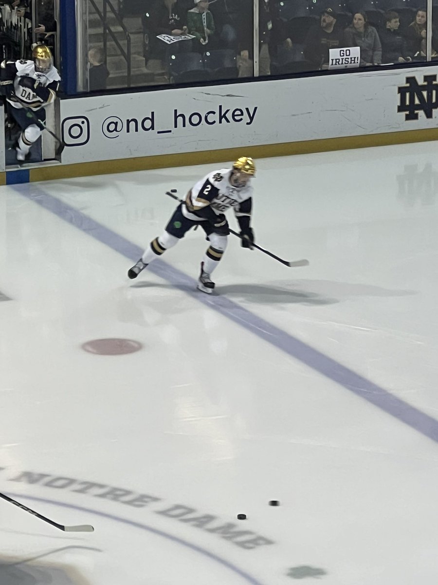 TNNDN's tweet photo. Your @NDHockey team has taken to the ice for pre game warmups.  Puck drops at 5:05pm EST. 
#GoIrish #beatAlaska https://t.co/rDk3KIz3Kk