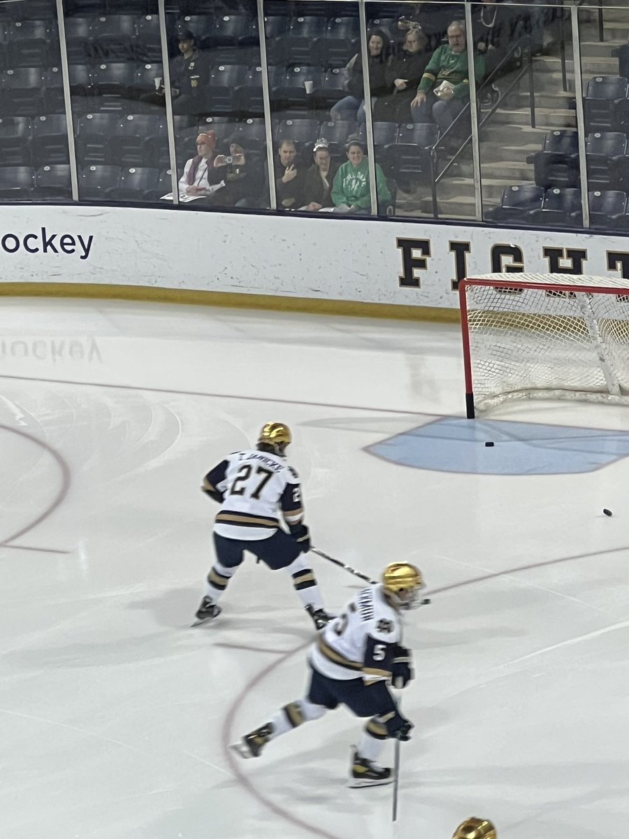TNNDN's tweet photo. Your @NDHockey team has taken to the ice for pre game warmups.  Puck drops at 5:05pm EST. 
#GoIrish #beatAlaska https://t.co/rDk3KIz3Kk