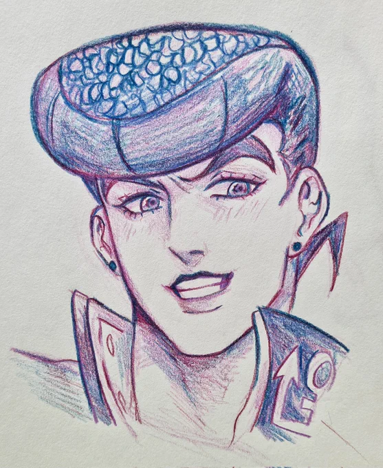 Some Josuke sketches I still love #JOJOsBizzareAdventure 