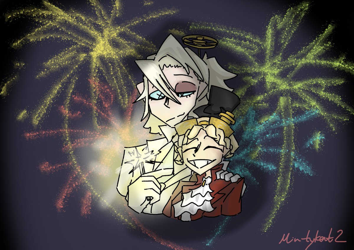 MintyKat2000's tweet photo. My last drawing of this Year 
(NOT A SHIP POST!!!; I see them as siblings, not a couple)

#drawing #identityv #identityvfanart #lucabalsa #idv #identityvluca #fanart #digitalart #identityvmechanic #identityvmechanicfanart #idvmechanic #tracyreznik #identityvtracy https://t.co/jVmS2tS24W