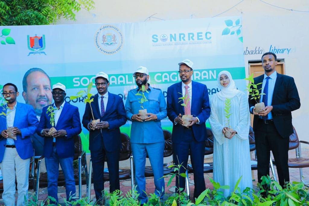 MohamedOsmanSom's tweet photo. The "Somalia Green Initiative" is moving forward at a brisk pace. Thanks to the wonderful team at the Somali Natural Resources Research Center @sonrrec. Let's keep the enthusiasm going. 
Congrats from @UPEACE; @AU_GGWSSI; @NEC_Somalia @TheVillaSomalia. 

https://t.co/tX2hM4XOuf https://t.co/hLjgmgtVX8