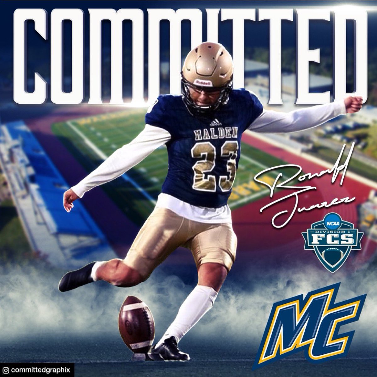 Exited to announce my commitment to play division 1 football at Merrimack College!💙💛  @CoachRobbatMC <a href="/CoachDanCurran/">Dan Curran</a> <a href="/MilfordPrep/">Milford Academy PG Football</a>