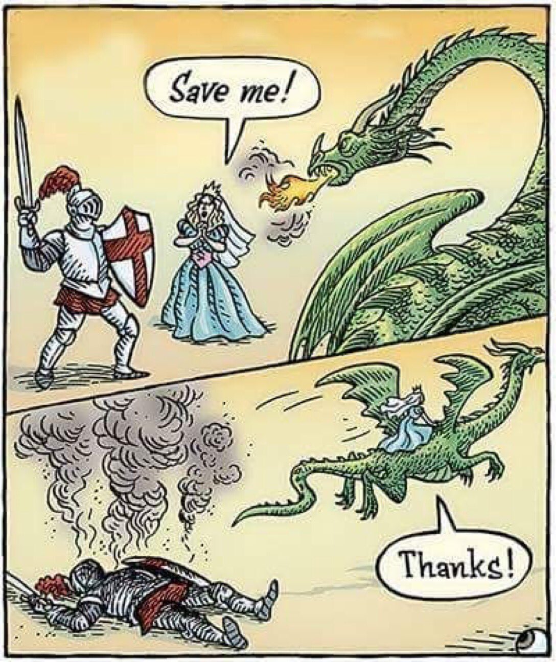 Комиксы про дракона и принцессу