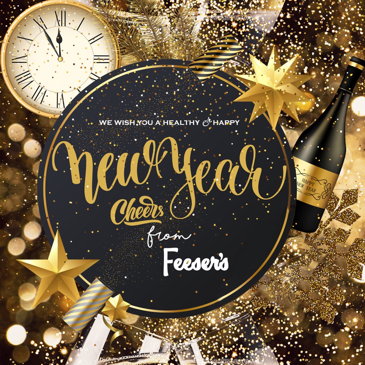 FeeserFood's tweet photo. The team at Feeser's wishes you all a Happy New Year! 🥂🍾🌟We all hope that this turn of the calendar brings you brighter days, good health, and much happiness!💯✨

#FeesersFierce #2023 https://t.co/Q2Dpc8dcwo