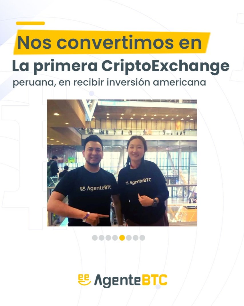 agentebtc's tweet photo. We are the first Peruvian CryptoExchange to receive American investment. #CryptoExchange #investment #BTCAgent
@yao_aveslair @aves_lair https://t.co/60vwpQVmL4