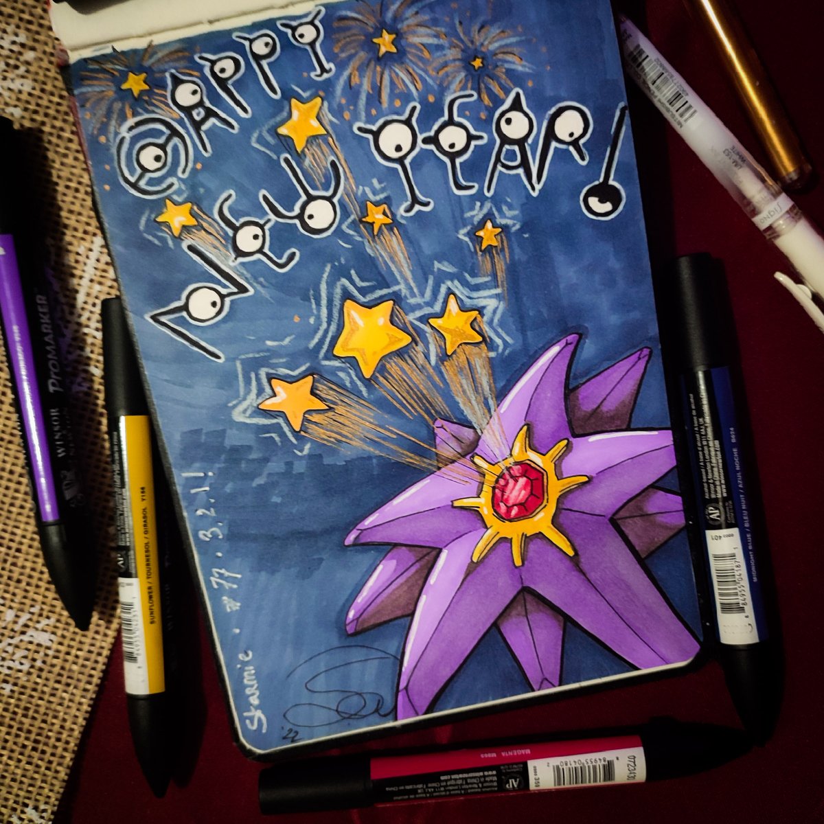 AtelierSarya's tweet photo. #Starmie 🌟 #HappyNewYear2023
#PokeInk day 77 :
Happy New Year !
#pokemon #pokemonart #pokemonfanart #pokemonfan #art #artwork #traditionalart #marker #markers #alcoholmarkers #fanart #illustration https://t.co/ZniiL6RE7M