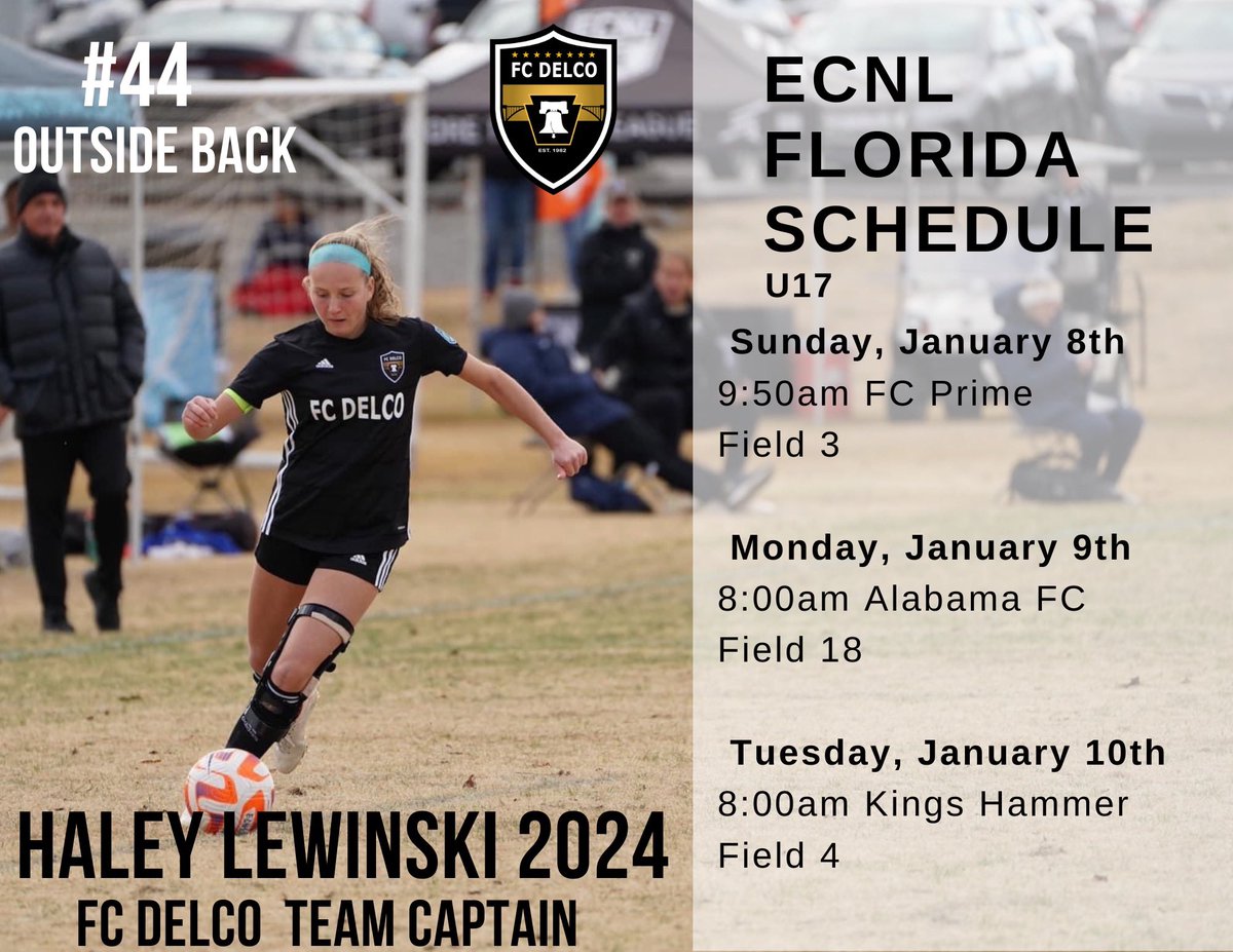 Looking forward to starting off the new year at ECNL Florida! Hope to see you there. <a href="/ECNLgirls/">ECNL Girls</a> <a href="/FCDELCO2/">FC DELCO</a> <a href="/TassOwned/">Zac Tassone</a> <a href="/TopDrawerSoccer/">TopDrawerSoccer</a> <a href="/ImCollegeSoccer/">College Soccer Truth ™</a>