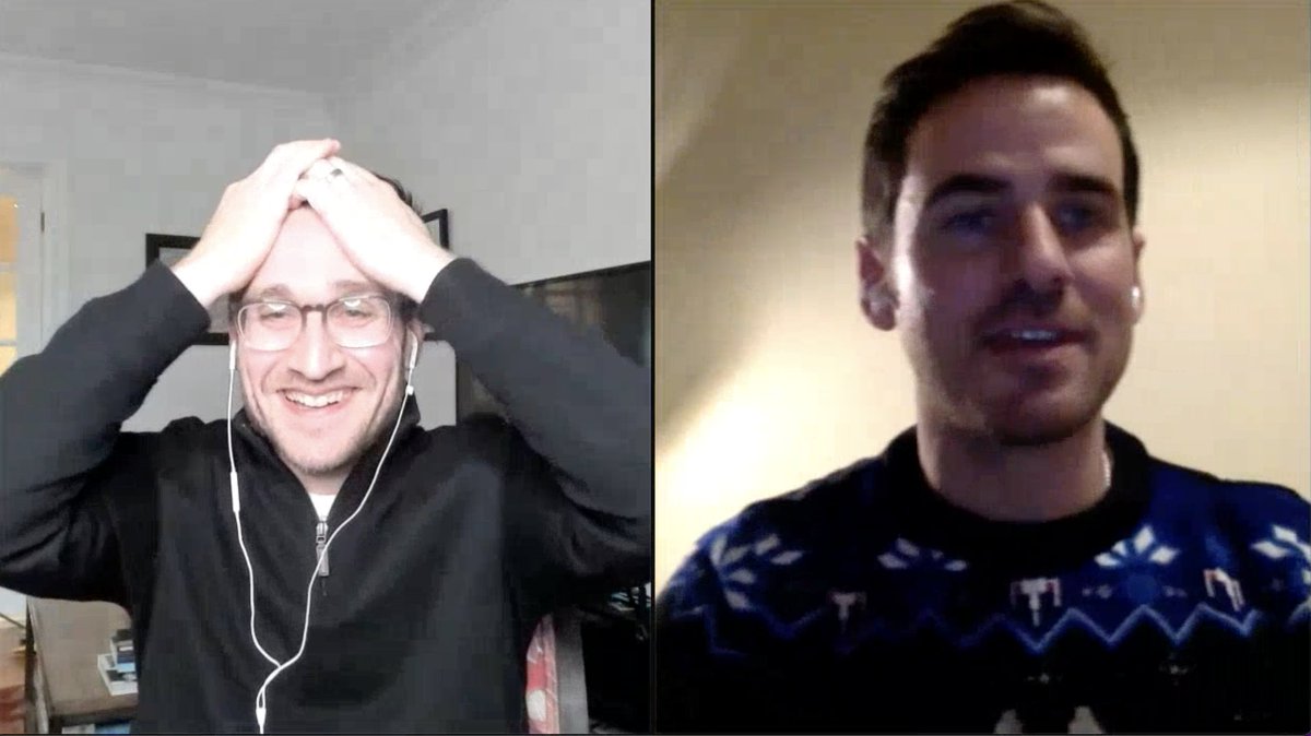 When @colinodonoghue1 accepts the festive attire assignment by wearing a STAR WARS holiday sweater! If you missed watching us live, you can still watch it on the patreon page. Happy New Year everyone! patreon.com/happysadconfus…