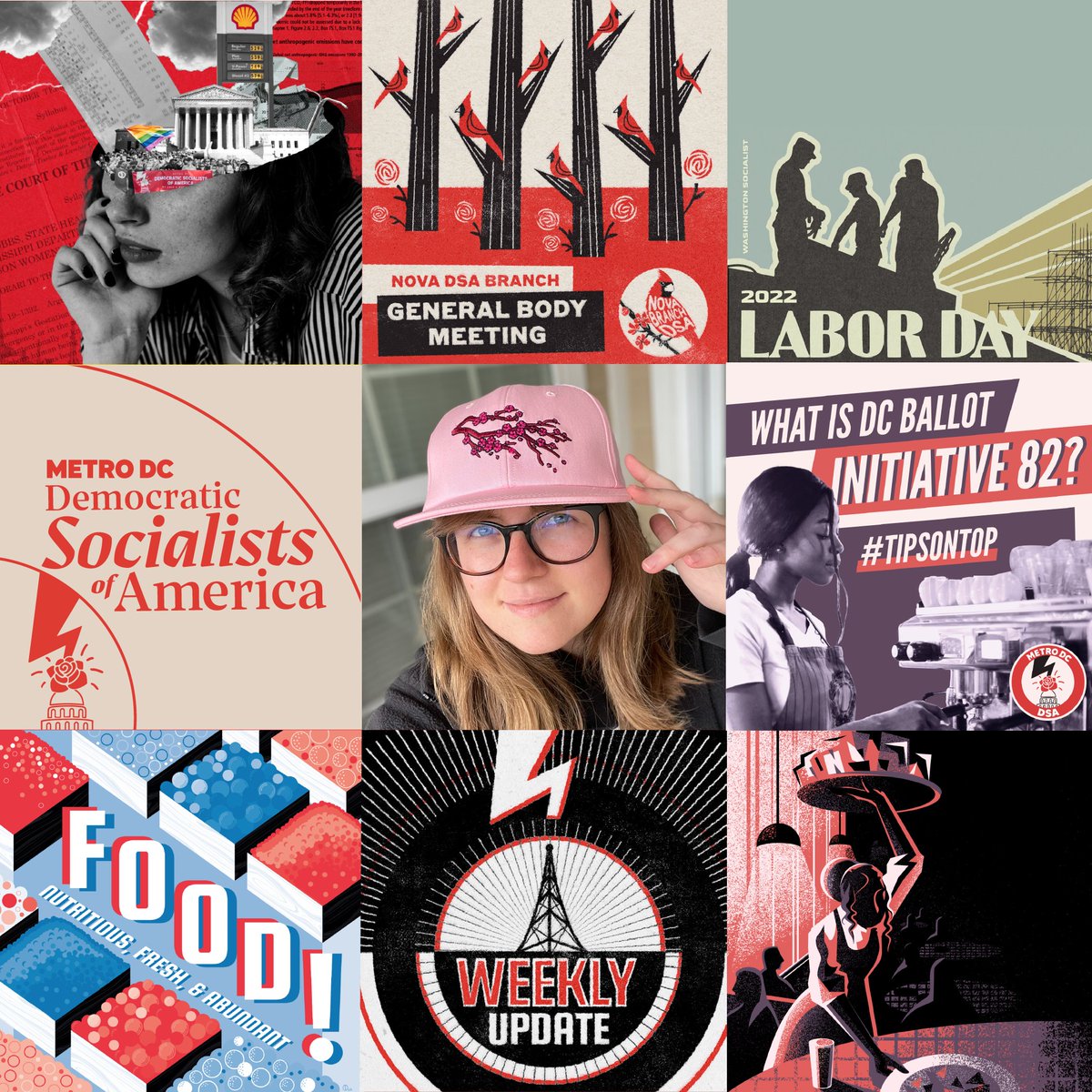 citrusdavies's tweet photo. Year's almost over, here's my #artvartist2022 (#designvsdesigner?) โ MDC DSA edition! This has been one of the most fulfilling and joyful years of my life, so much gratitude to my comrades and everyone I've gotten to know & work with in 2022. Ready for 2023! ๐๐น https://t.co/Ops0nsmqS4