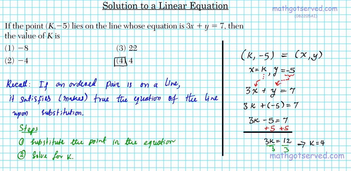 NewYorkRegents's tweet image. Solution to a Linear Equations.
mathgotserved.com/algebra-i-new-…
#iteachmath #regents