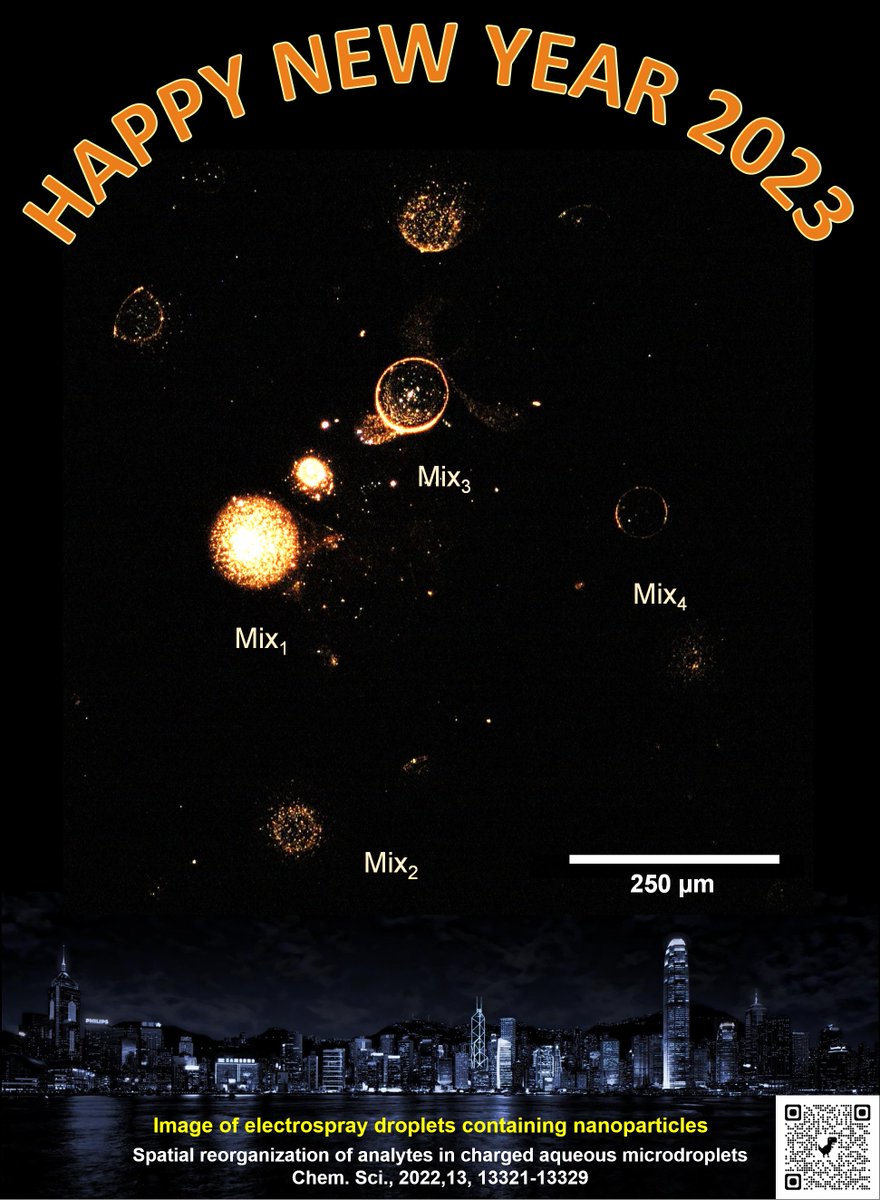 pallabbasuri's tweet photo. Happy New Year 2023!! #TeamMassSpec #HNY23
These are not firecrackers in the sky, but dark-field microscopy of microdroplets of aqueous solution of gold nanorods (AuNRs). Edited just for fun😃
Here is the paper:
https://t.co/6kWvCxNFVf https://t.co/wrHnsh2W5e